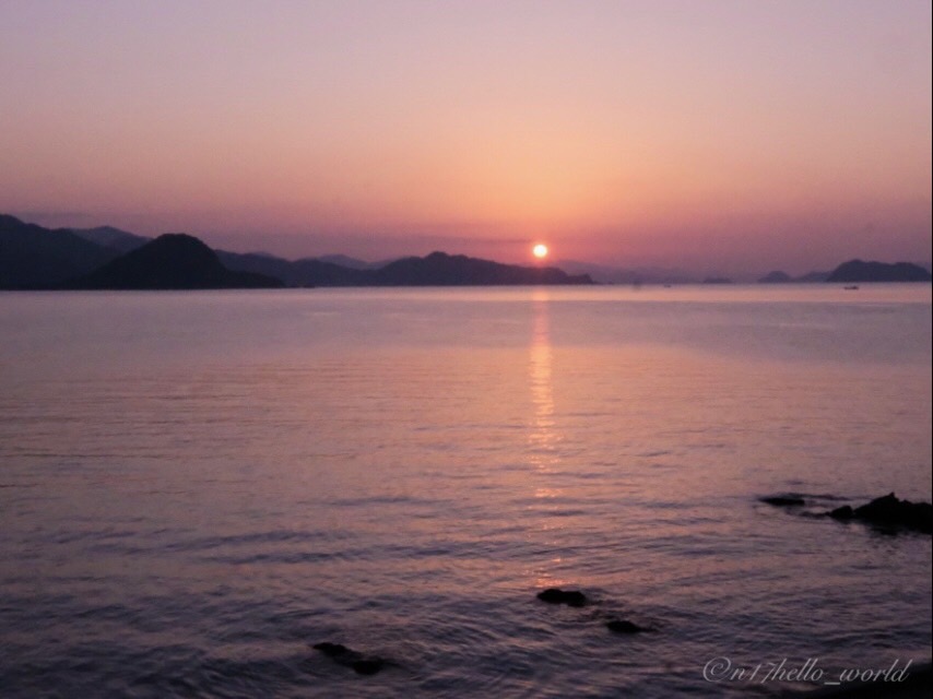 宿からの夕日